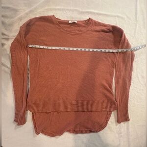 Madewell Coral High Low Woven Sweater